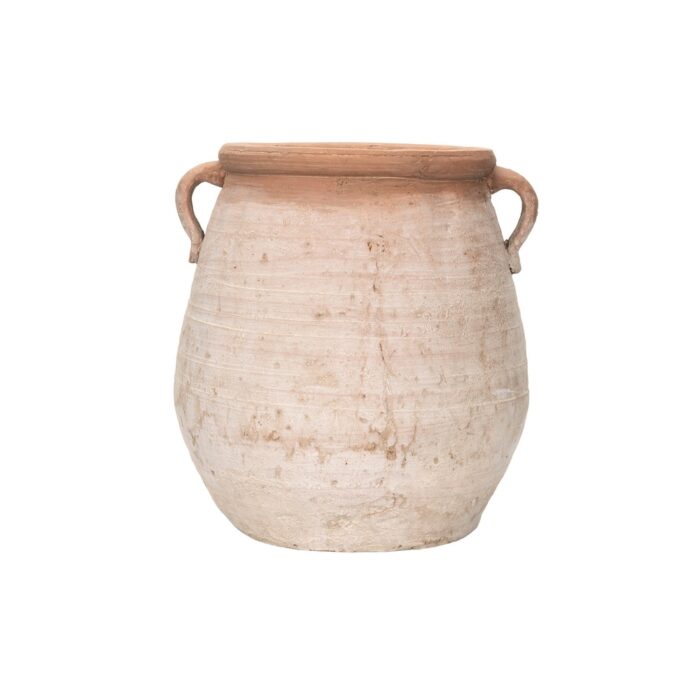 Whitewashed Terra-cotta Urn - Image 2