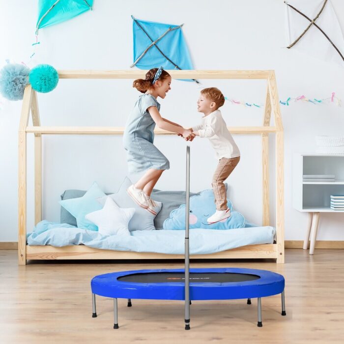 Goplus Foldable Trampoline Double Mini Kids Fitness Rebounder w/ - Image 2