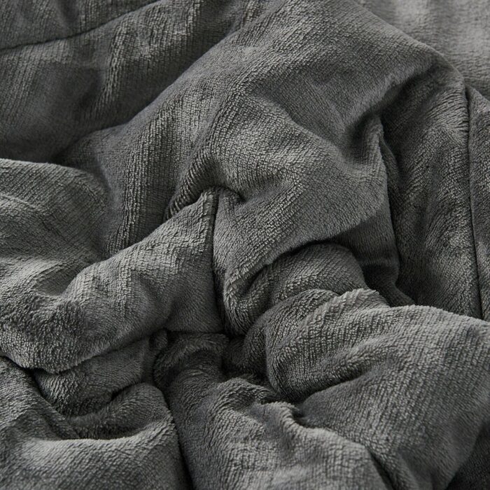 3 Pieces Comforter Set Blanket Thick Warm Soft Bedding King Grey - Image 2