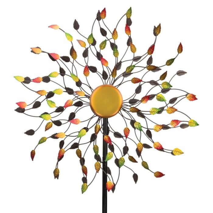 32" Rotating Wind Spinner - Leaves - 32"x9.5"x85"