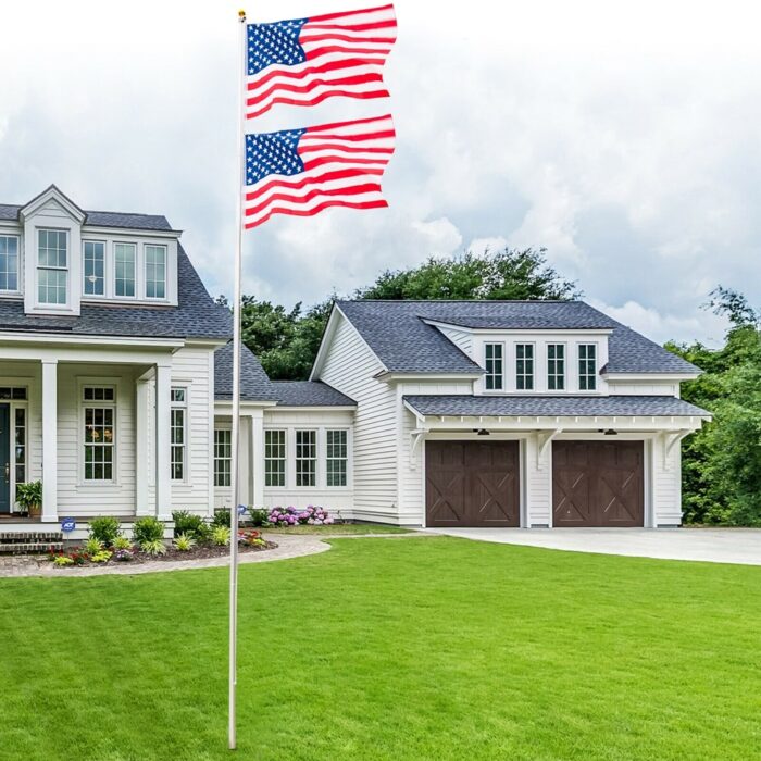 25ft Solemn Outdoor Decoration America Flag Flagpole Kit