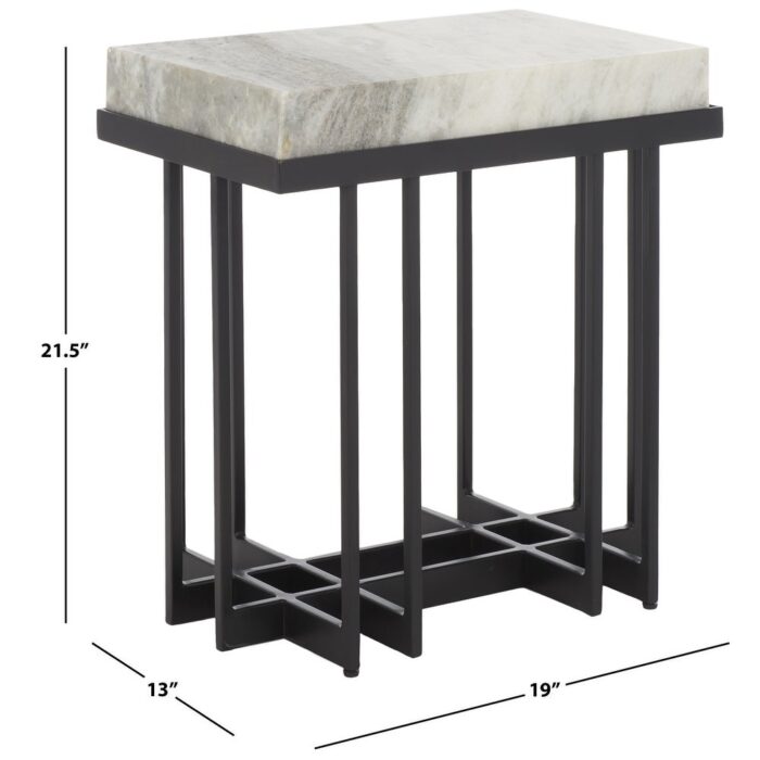 SAFAVIEH Home Collection Gustaf Rectangle Accent Table - 19" W x 13" D x 22" H - Image 2