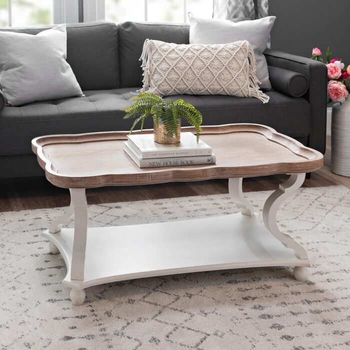 COZAYH Rustic Farmhouse Cottagecore Coffee Table - Image 2
