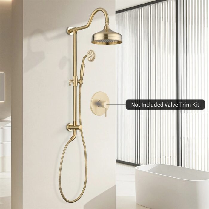 8" Rain Showerhead System with Rain Showerhead and Hand Shower