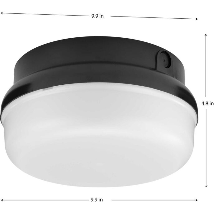 Hard Nox Collection Black 9" Round Flush Mount Light - 9.9 in x 9.9 in x 4.8 in - Image 2
