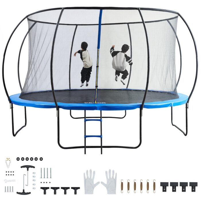VEVOR 14FT Trampoline,Trampoline with Enclosure Net,Outdoor Recreational Trampolines for Kids Adults