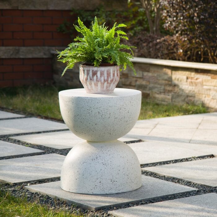 Glitzhome Set of 2 18"H Modern MGO Garden Stool Plant Stand - Image 2