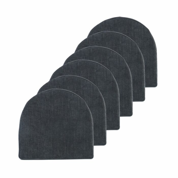 6/12 Pcs Memory Foam Chair Pads with Ties - U-Shape Design