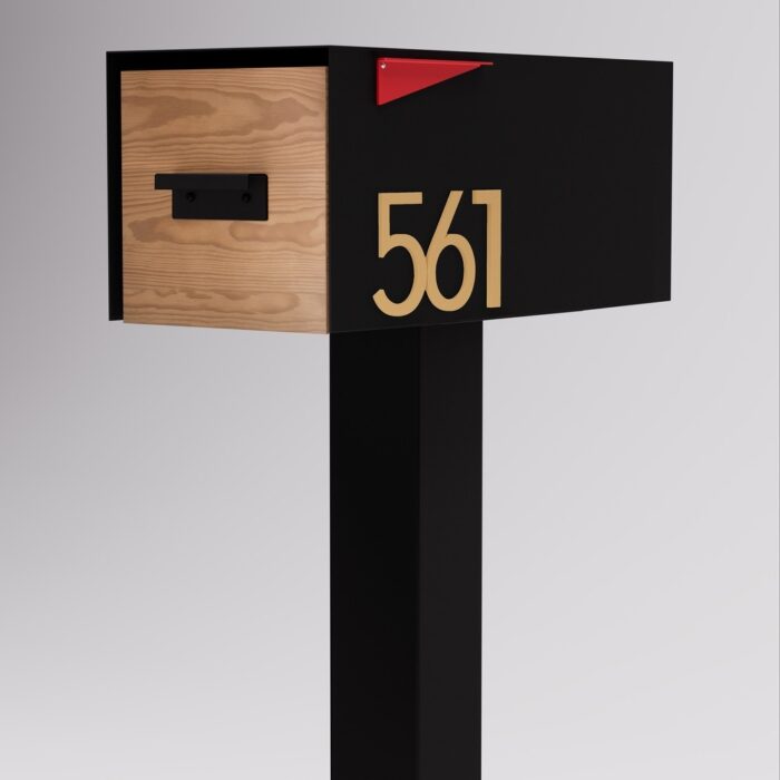 Malone Post-Mounted Mailbox with Wood-Styled Door