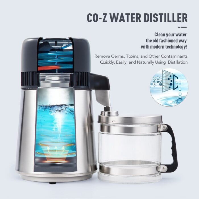 CO-Z Countertop Water Distiller, Distilling Pure Water Machine - Image 2