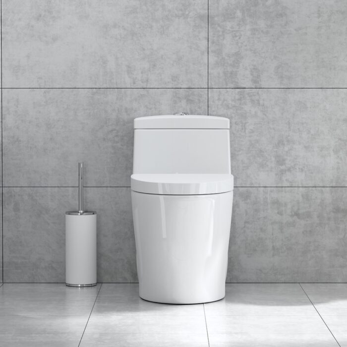 One piece dual flush elongated 12'' rough in toilet (Seat include) - N/A - Image 2