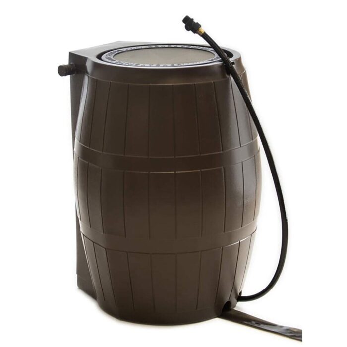 FCMP Outdoor 50-Gallon BPA Free Home Rain Water Catcher Barrel, Brown (2 Pack) - 20 - Image 2