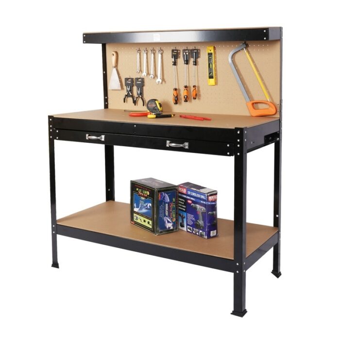 Wooden Potting Bench Table and Storage Cabinet - Image 2