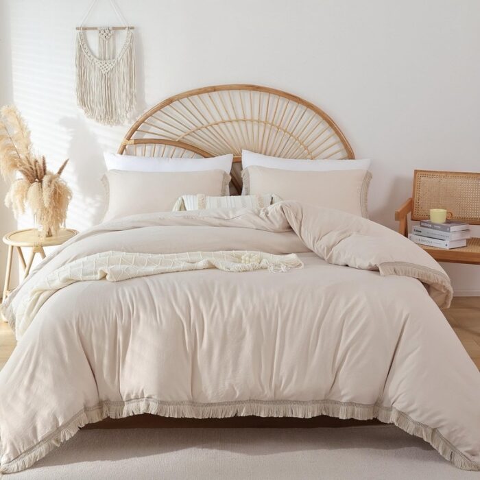 Tassel Boho Bohemian Comforter Set 3Pcs