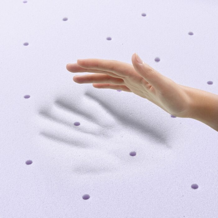 3 Inch Ventilated Memory Foam Mattress Topper with Lavender Infusion - Image 2