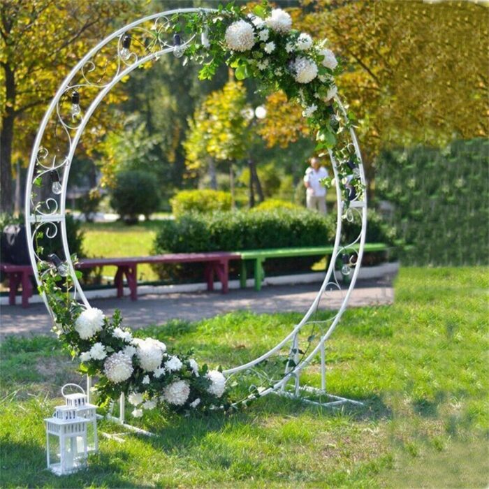 Circle Metal Wreath Backdrop Stand Wedding Backdrop Party Stage Kit - Image 2