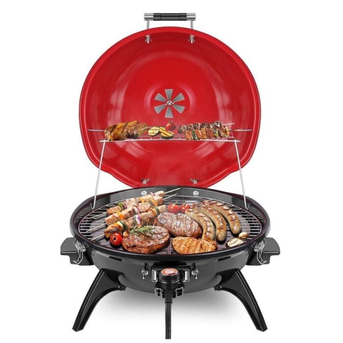 Elexnux Portable Metal Electric BBQ Grill with Removable Stand for Indoor & Outdoor Use