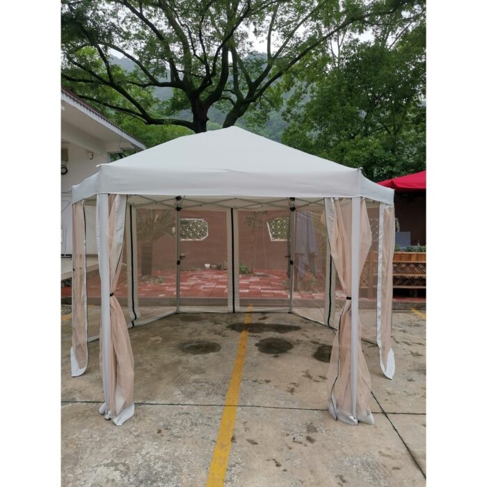 13 Ft. W x 13 Ft. D x 9.2ft Pop-Up Gazebo Tent Outdoor Canopy Hexagonal Canopies Gazebos for Patio Garden Backyard