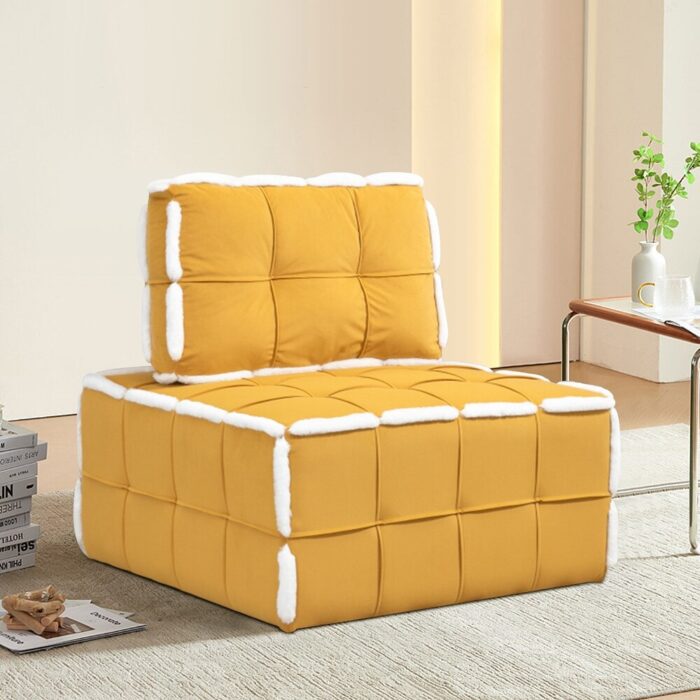 Upholstered Deep Seat Armless Accent Single Lazy Sofa - Image 2