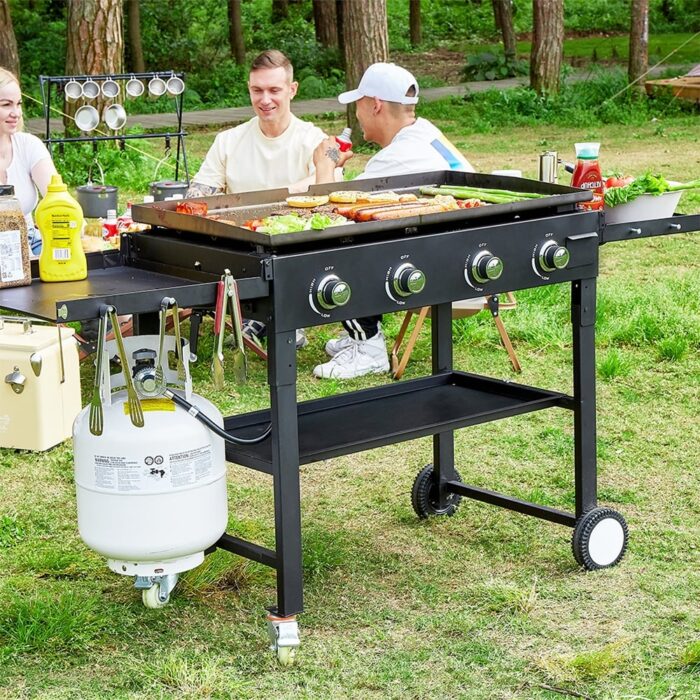 SUGIFT 4 Burner Flat Top Propane Gas Grill in Black - Image 2