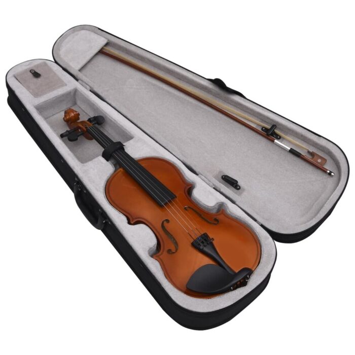 vidaXL Violin with Bow Violin Outfit with Chin Rest Carrying Bag 4/4 Full Size - 4/4 23.2" - Image 2