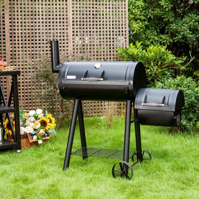 2-In-1 Charcoal Smoker Grill with Offset Smoke Box - Image 2