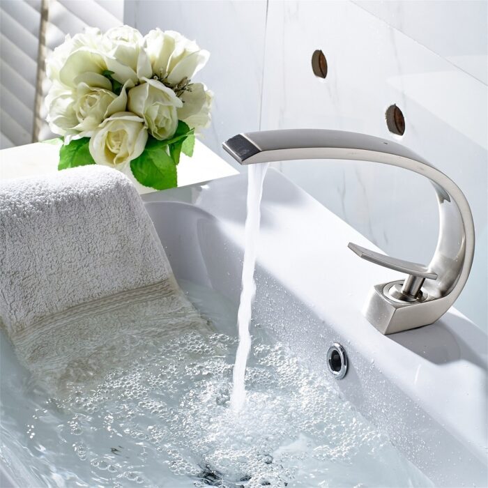 Modern Bathroom Faucet, Single Handle Single Hole Bathroom Sink Faucet