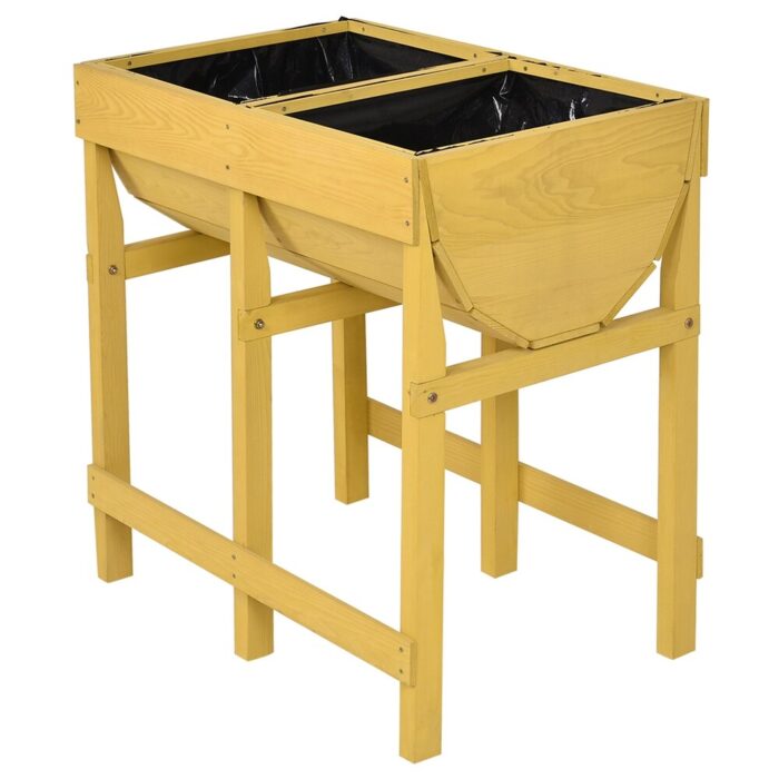 Wooden Planter Raised Bed Free Standing Vegetable Flower Planting Box - Image 2