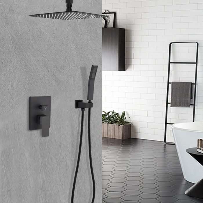 YASINU 2 Function Ceiling Mounted Square Rainfall Shower Head Bathroom Shower System Sets