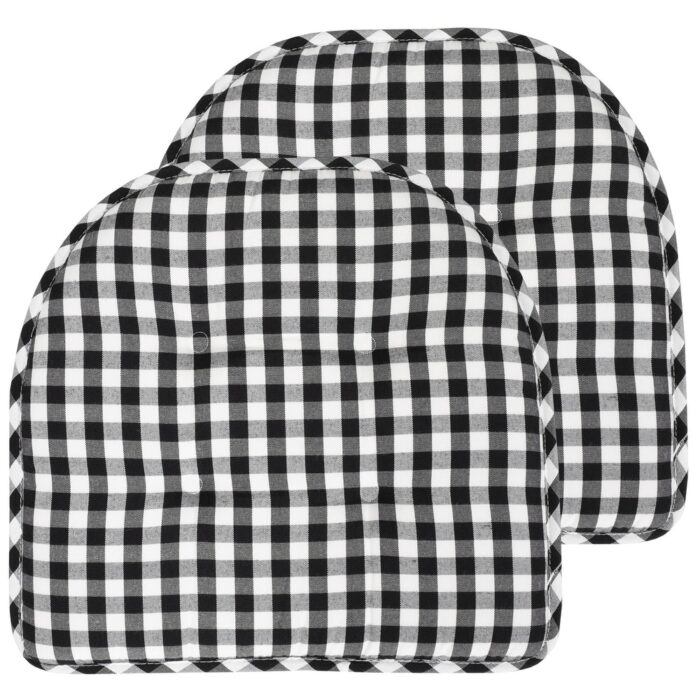 Checkered Memory Foam U-Shape Non-Slip Chair Cushion Sets - Image 2