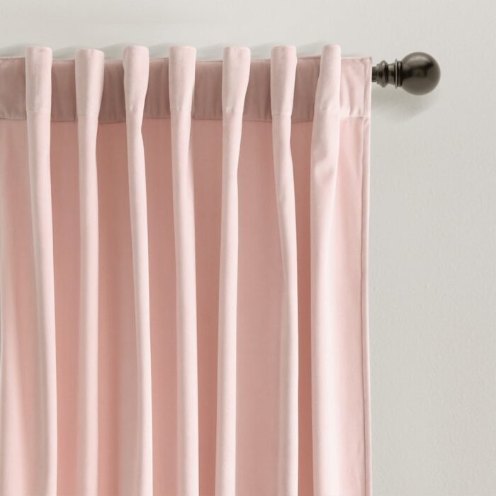 Lush Decor Prima Velvet Solid Light Filtering Back Tab Rod Pocket Window Curtain Panels Set - Image 2