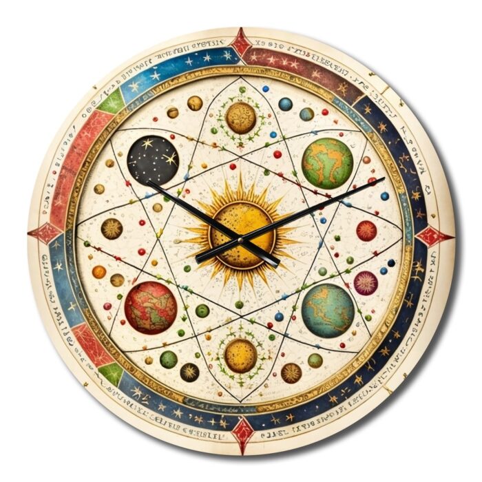 Designart "Ancient Map Of Galaxy II" Modern Geometric Oversized Wall Clock - Image 2