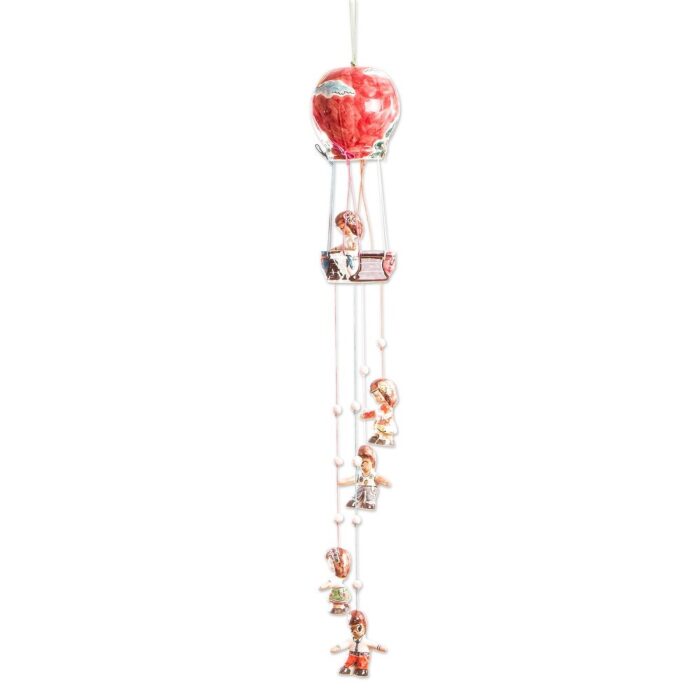 Novica Handmade Balloon Ride Ceramic Windchime
