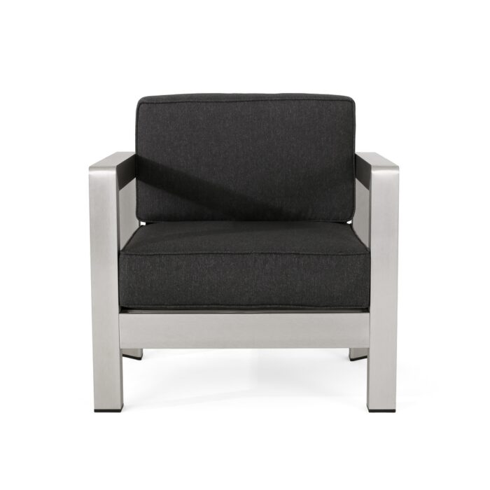 Aviara Outdoor Aluminum Club Chair with Cushions by Christopher Knight Home - Image 2