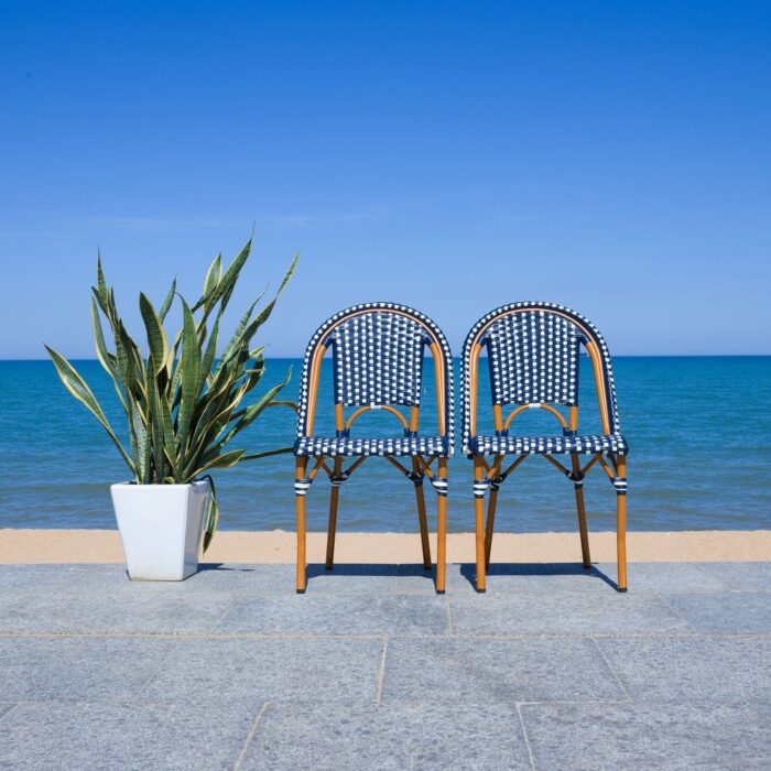SAFAVIEH California Outdoor Side Chair Set of 2 (Fully Assembled) - 20 in. W x 22 in. D x 35 in. H - Image 2