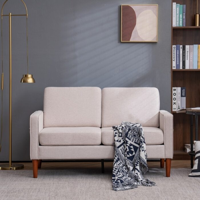 Linen Solid Wood Legs Loveseat - Image 2