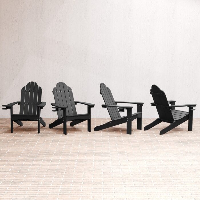 LUE BONA Plastic Poly Weather Resistant Outdoor Patio Adirondack Chair 4-Pack - 35"D x 30"W x 36.2"H - Image 2