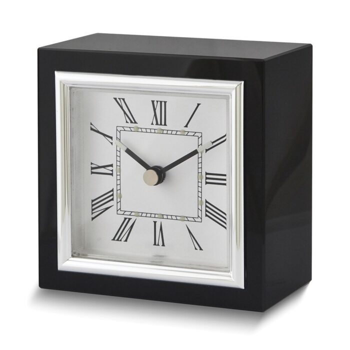 Curata Black Square Quartz Desk Clock