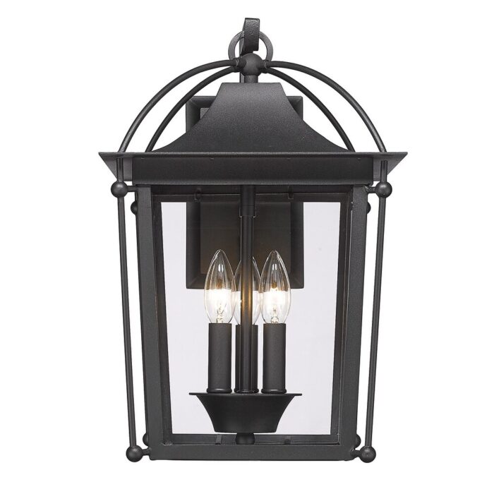 Brigham Large Wall Sconce - Outdoor - Natural Black with Clear Glass - Image 2