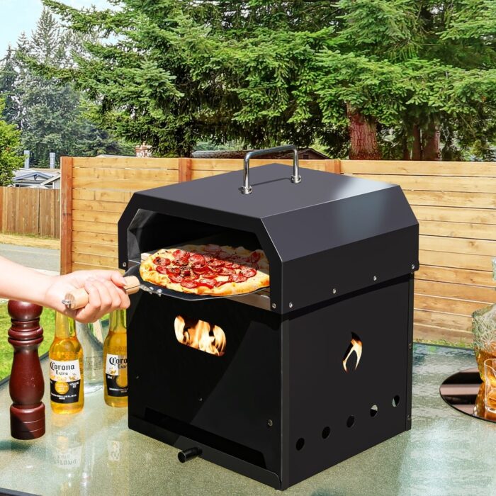 Costway 4-in-1 Multipurpose Outdoor Pizza Oven Wood Fired 2-Layer - See Details - Image 2
