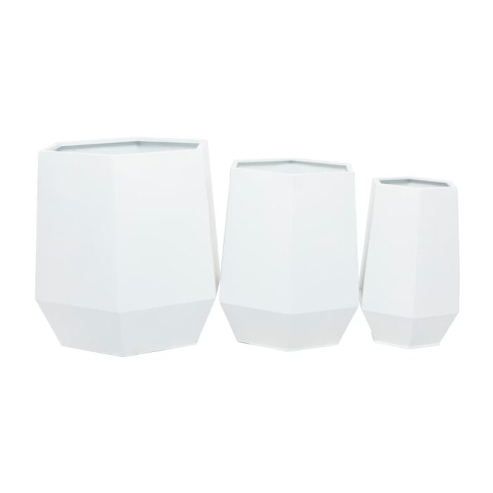 Metal Modern Planters (Set of 3) - S/3 20", 16", 10"W - Image 2