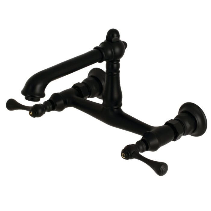 English Country Two-Handle 2-Hole Wall Mount Bathroom Faucet