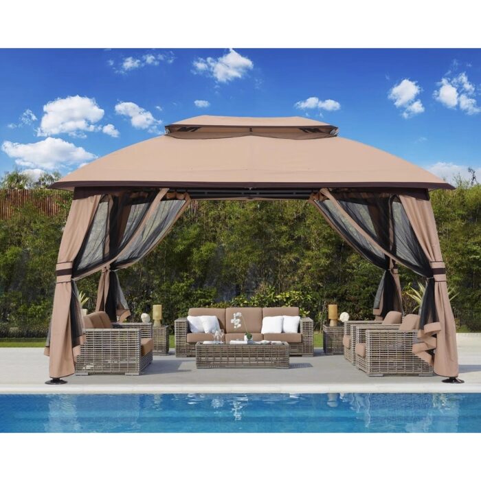 ABCCANOPY Double Soft-top Patio Gazebo with Mosquito Netting - Image 2