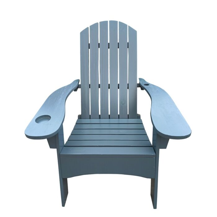 Ergonomic Adirondack Chair with Cup Holder, Wide Seat & Armrest, Tall Slanted Back Design, Perfect for Indoor or Outdoor Use. - Image 2