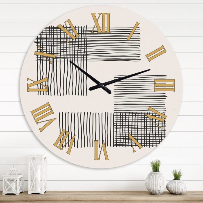 Designart 'Minimal Geometric Compostions of Elementary Forms XXI' Modern wall clock