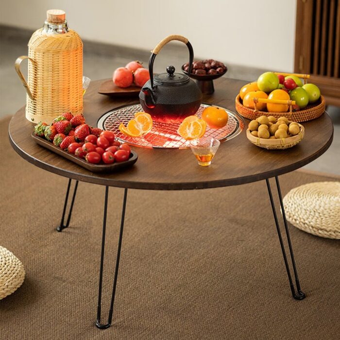 Portable Round Foldable Fire Pit Table for Outdoor Indoor - 32” x 17” - Image 2