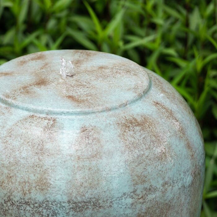 Heavy Outdoor Cement Fountain Antique Blue