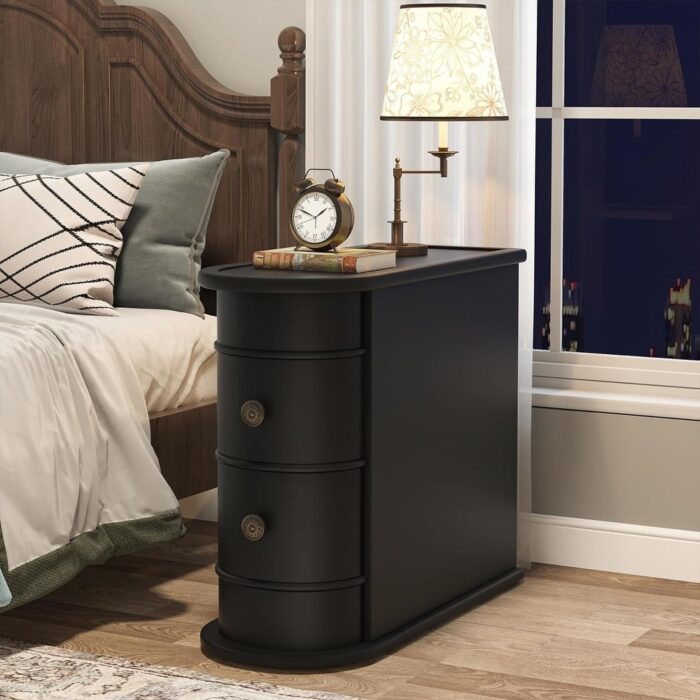 End Table, Sofa Side Table with Storage, No Assembly Required
