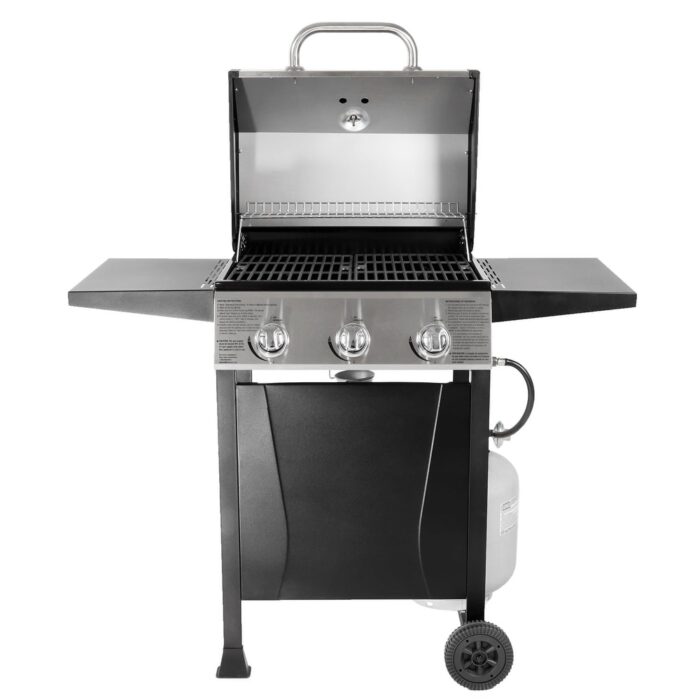 Grill Boss GBC1932M 3 Burner Gas Grill with Top Cover and Side Shelves, Black - 41 - Image 2