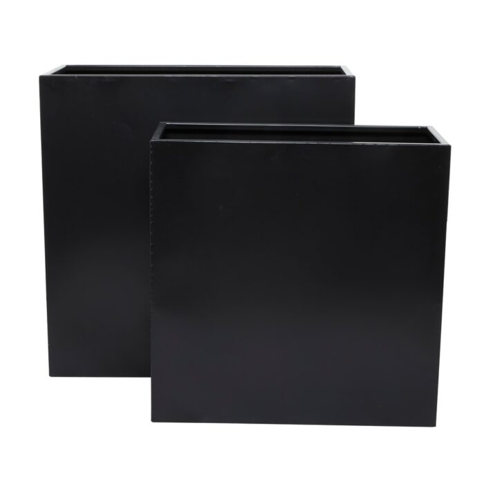 Black or White Metal Modern Planter (Set of 2) - S/2 28", 24"H - Image 2